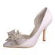 ELLEN White Wedding High Heels with Tulle Bow