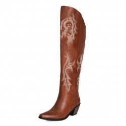 CUTE Brown Knee High Cowgirl Boots