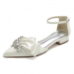 BELLA Ivory 1 Inch Heel Wedding Shoes with Bow