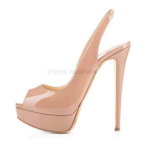 ELLIE Nude Slingback 5 Inch Stiletto High Heels Sandals