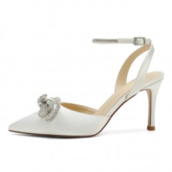 BELLINA Designer Wedding Shoes with Double Diamante Bow