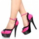 DELIGHT Hot Pink Pleated Satin 6 Inch Platform High Heels