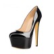 ELLIE Black Round Toe 6 Inch Platform High Heel Pumps