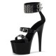 DELIGHT Sexy Black Buckle Strap Platform 6 Inch High Heels