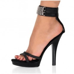ADORE Sexy Black Ankle Strap 5 Inch High Heels