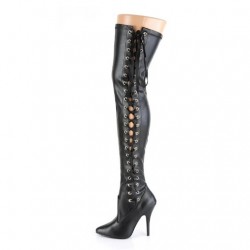 SEDUCE Sexy 5 Inch Heel Side Lace Up Over Knee Boots