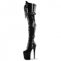 FLAMINGO Black 8 Inch Heel Pole Dance Thigh High Boots