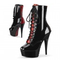 DELIGHT Black/Red 6 Inch Heel Pole Dance Ankle Boots