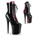 FLAMINGO Black/Red 8 Inch Heel Pole Dance Ankle Boots