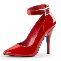 SEDUCE Sexy Red 12cm High Heels with Ankle Strap