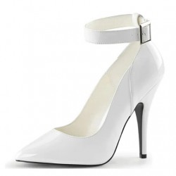 SEDUCE Sexy White 12cm High Heels with Ankle Strap