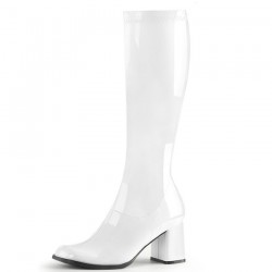 GAGA White Knee High Gogo Boots