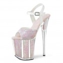 FLAMINGO Pink Glitter Platform 8 Inch Heel Pole Dance Sandals