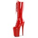 INFINITY Red Platform 9 Inch Heel Knee High Boots Lace Up