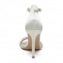 BELLA Ivory Pearl Two Straps Wedding High Heels Back