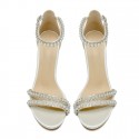 BELLA Ivory Pearl Two Straps Wedding High Heels Front
