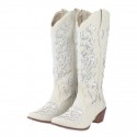 CUTE Glitter Off White Wedding Cowgirl Boots Pair