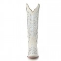 CUTE Glitter Off White Wedding Cowgirl Boots
