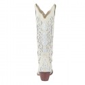 CUTE Glitter Off White Wedding Cowgirl Boots Back